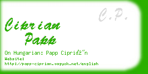 ciprian papp business card